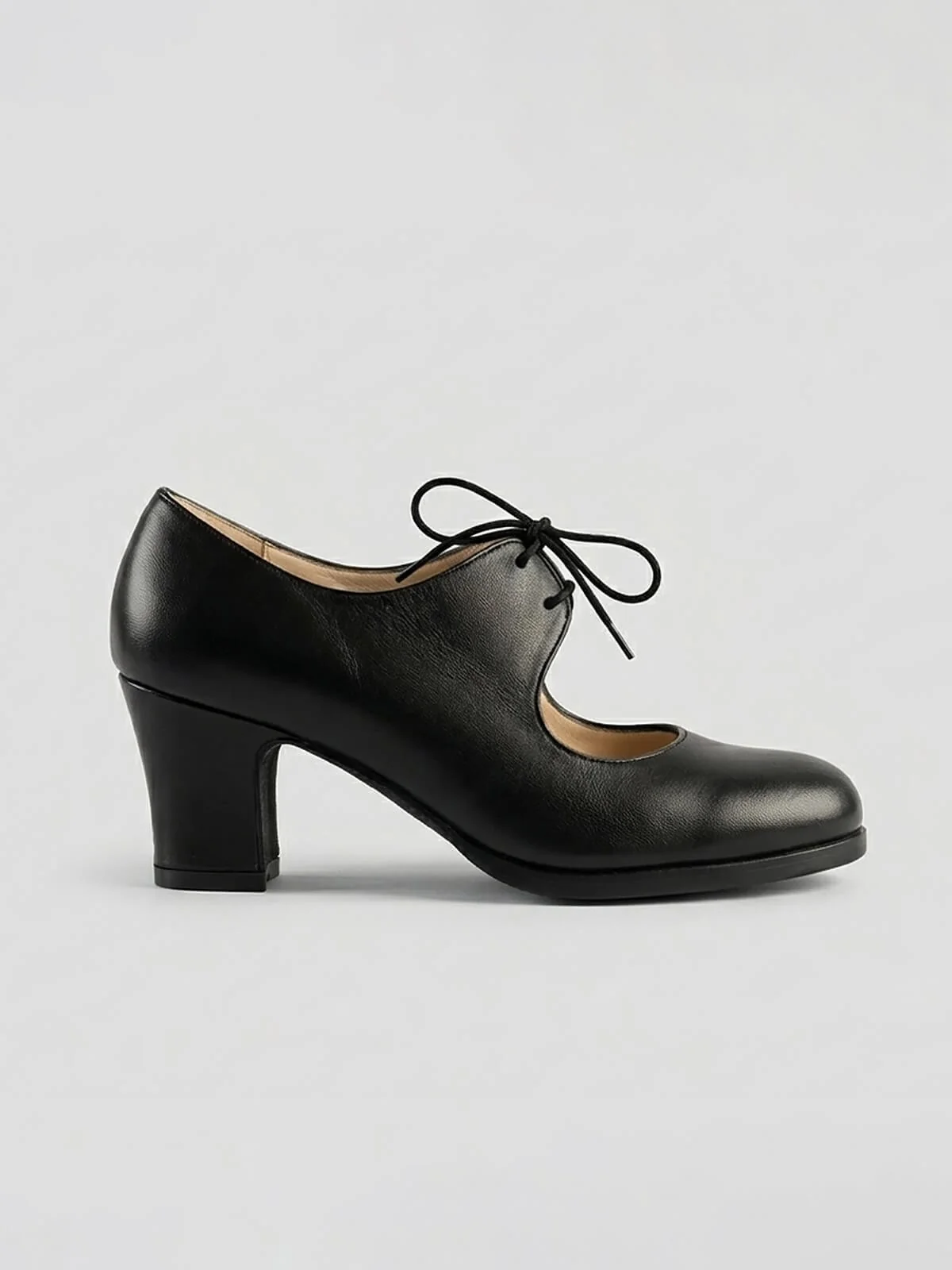 Zapatos de baile BASIC CORDONERA Piel/Ante Negro | Begona Cervera