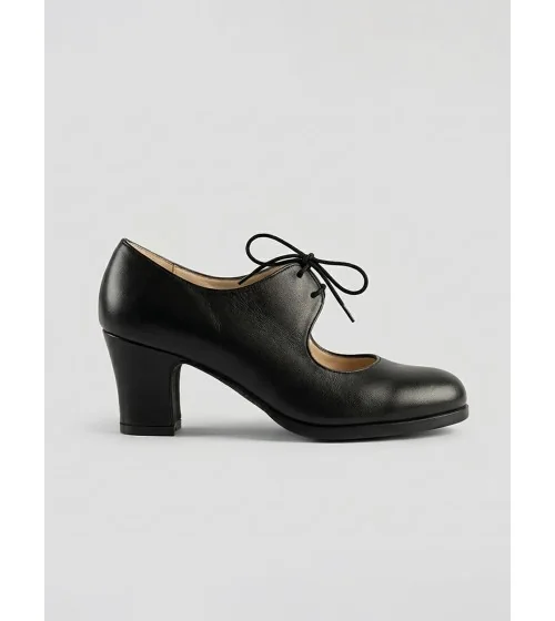 Zapatos de baile BASIC CORDONERA Piel/Ante Negro | Begona Cervera