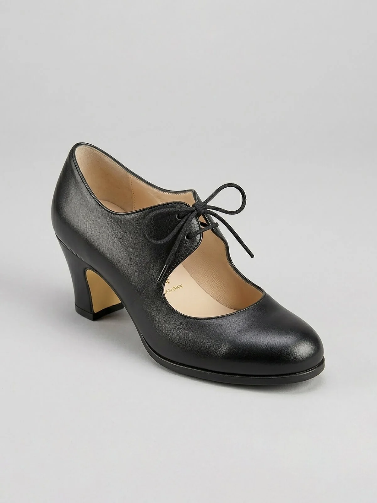 Zapatos de baile BASIC CORDONERA Piel/Ante Negro | Begona Cervera
