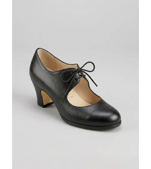 Zapatos de baile BASIC CORDONERA Piel/Ante Negro | Begona Cervera