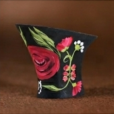 Tacón Arty Begoña Cervera Pintado Flor Roja