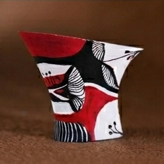 Tacón Arty Begoña Cervera Pintado Hojas Rojas